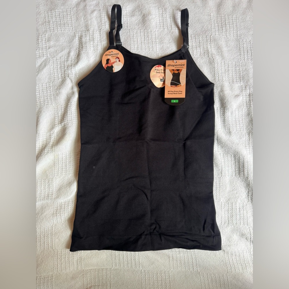 Shapermint Essentials Scoop Neck Cami Black Size L | All Day Every Day